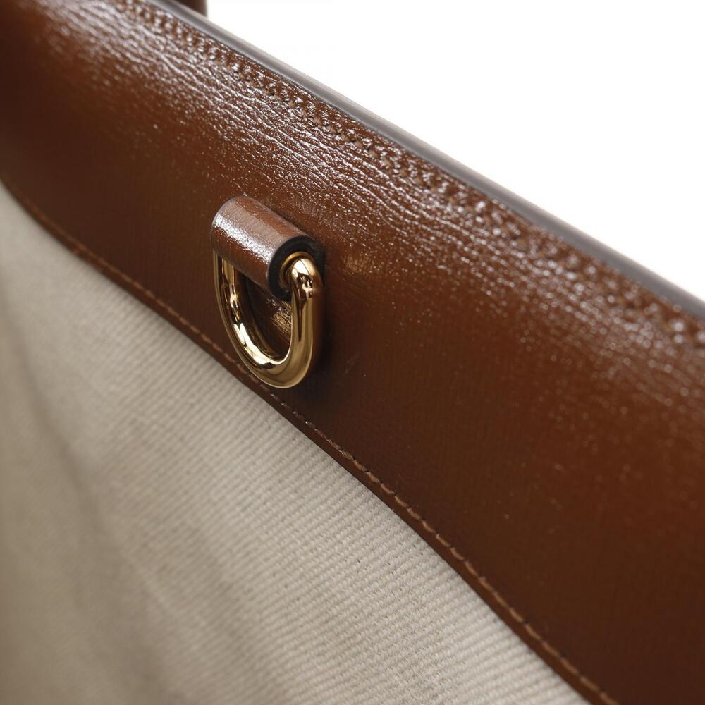 Gucci GG Beige Canvas Interlocking Bag Leather Tan Supreme Brown Tote - Picture 8 of 9